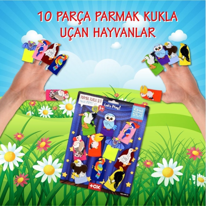 Uçan Hayvanlar 10 Parça Parmak Kukla Set