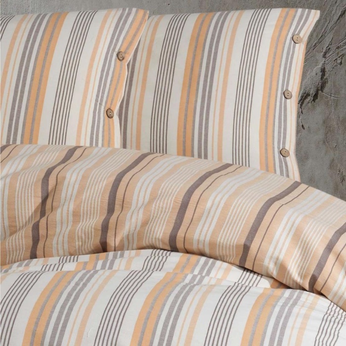 Butik Native Serisi Çift Kişilik Nevresim Takımı Velena v1 Somon