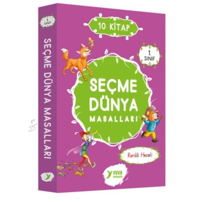 Seçme Dünya Masalları 1. Sınıf Renkli Heceli Düz yazı 10 Kitap  (4022)
