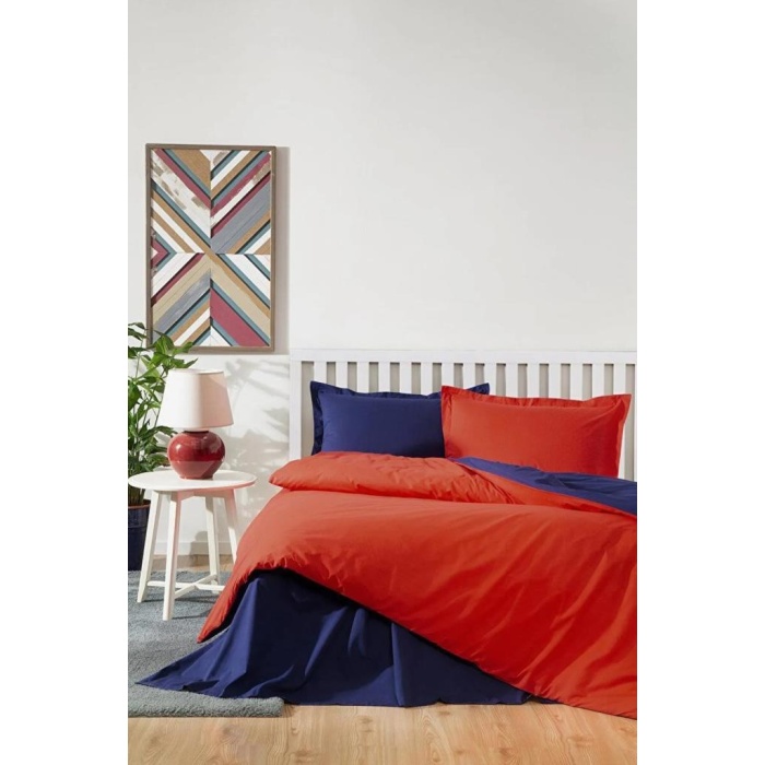 Özdilek Tek Kişilik Ranforce Nevresim Takımı Colormix Kırmızı Lacivert