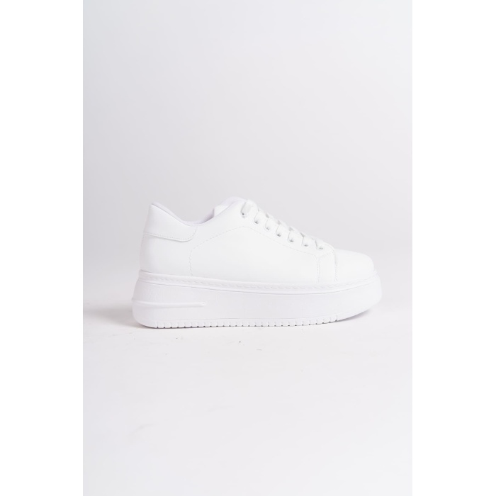 Lisinya948  Bağcıklı Ortopedik Taban Kadın Sneaker Ayakkabı BT Beyaz