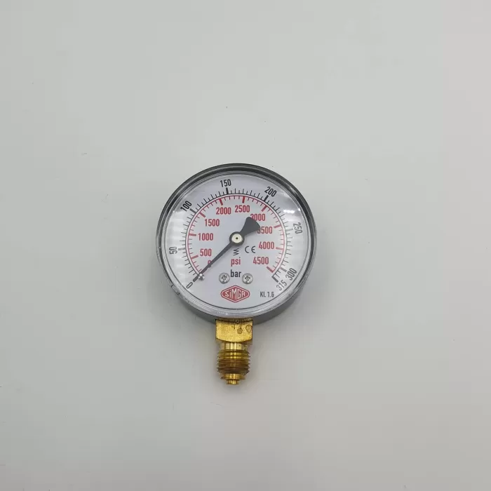 Ø 63 - 0 - 315 BAR 1/4 ALTTAN ÇIKIŞLI KURU TİP MANOMETRE (Lisinya)