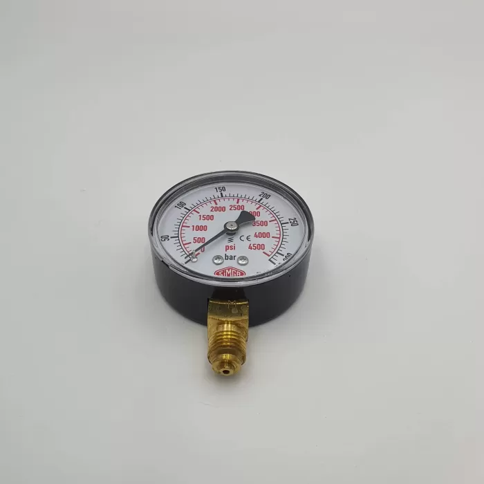 Ø 63 - 0 - 315 BAR 1/4 ALTTAN ÇIKIŞLI KURU TİP MANOMETRE (Lisinya)