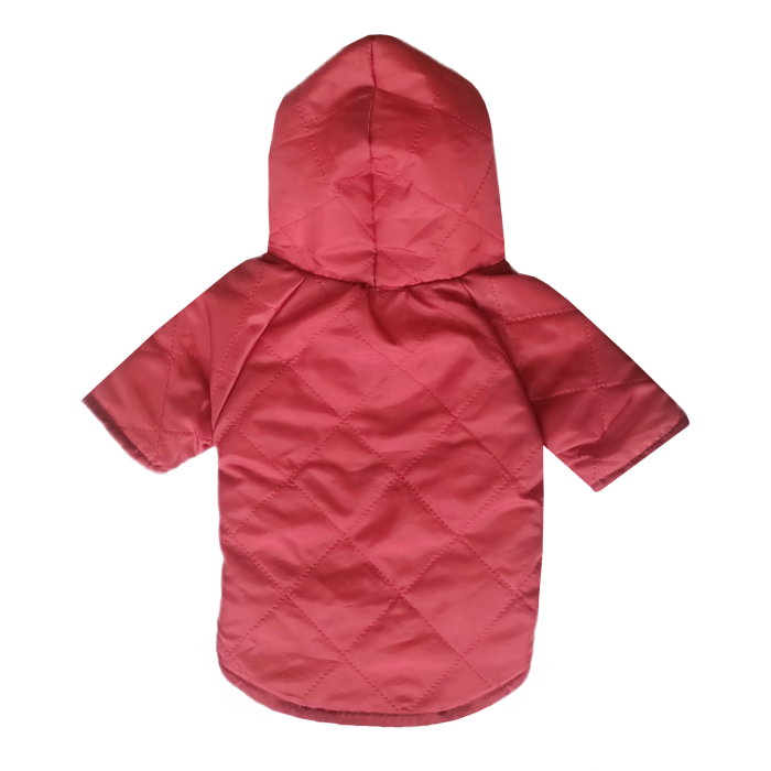 Kapşonlu Ve Astarlı Köpek Montu Small 30-42 cm Kırmızı Siyah