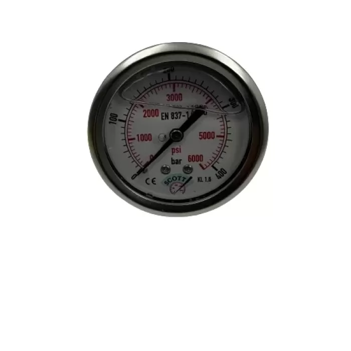 Ø 63 - 0 - 400 BAR 1/4 GLİSERİNLİ PANO TİPİ MANOMETRE (Lisinya)