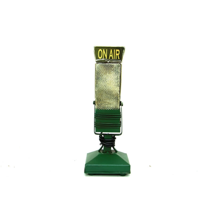Vintage Tasarım Dekoratif Metal Mikrofon