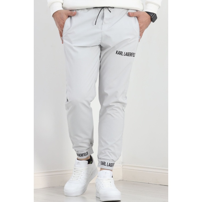 Paraşüt Kumaş Jogger Pantolon Gri