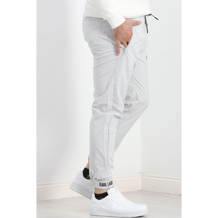 Paraşüt Kumaş Jogger Pantolon Gri