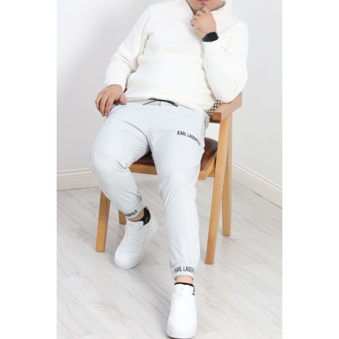 Paraşüt Kumaş Jogger Pantolon Gri