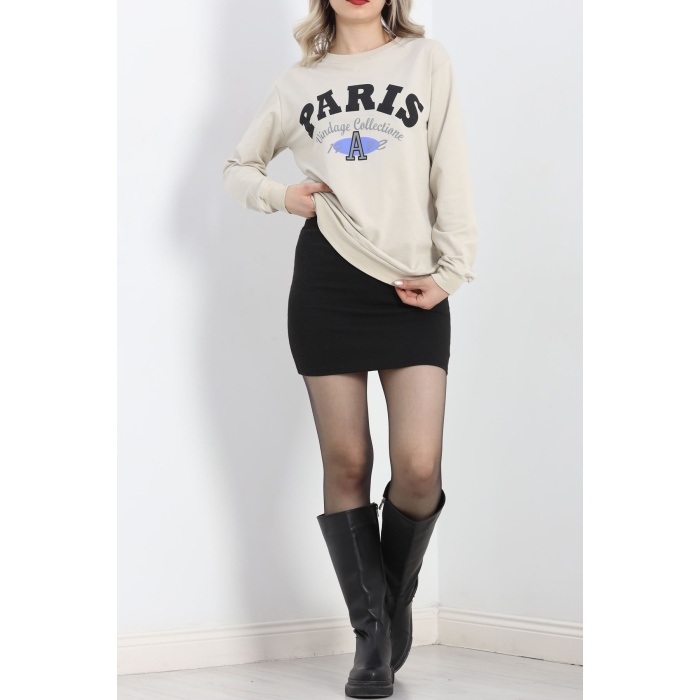 2 İplik Sweat Bej