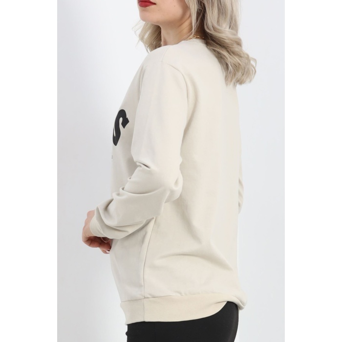 2 İplik Sweat Bej
