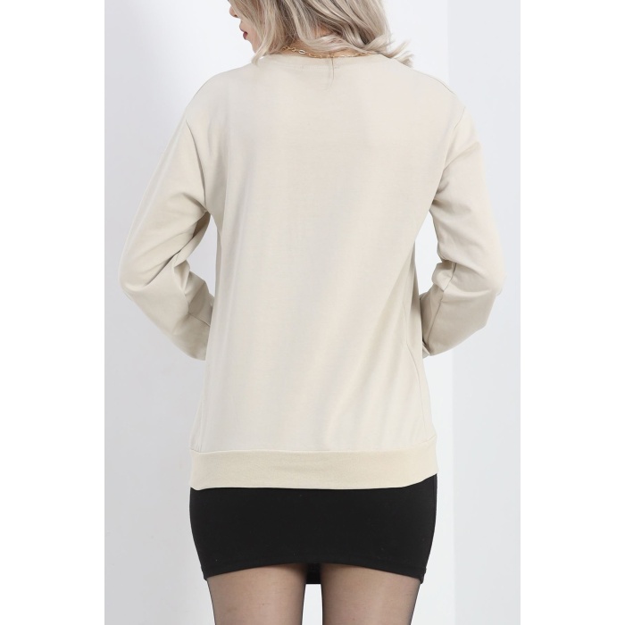 2 İplik Sweat Bej