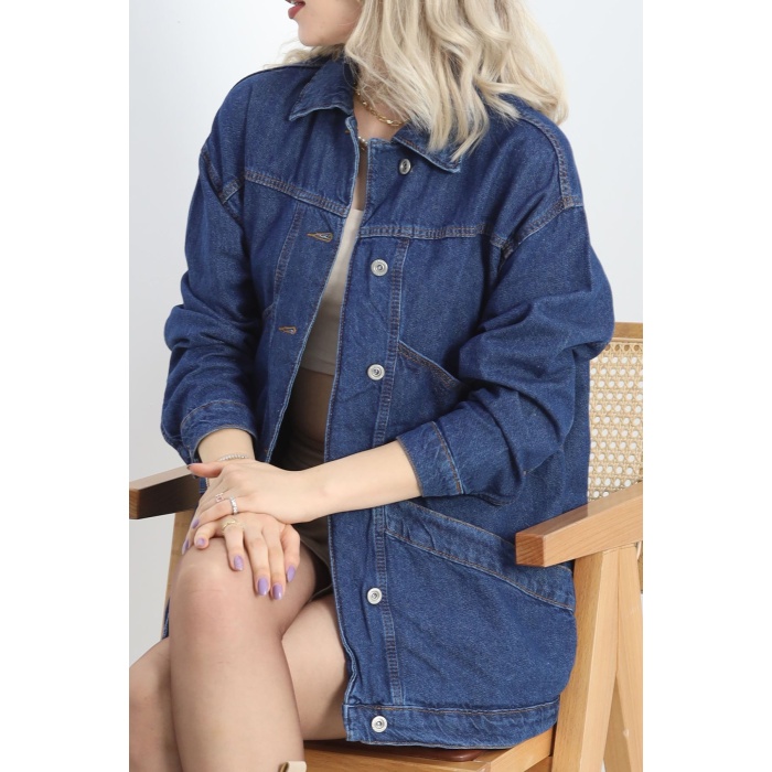 Oversize Kot Ceket Mavi2