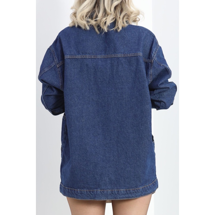 Oversize Kot Ceket Mavi2