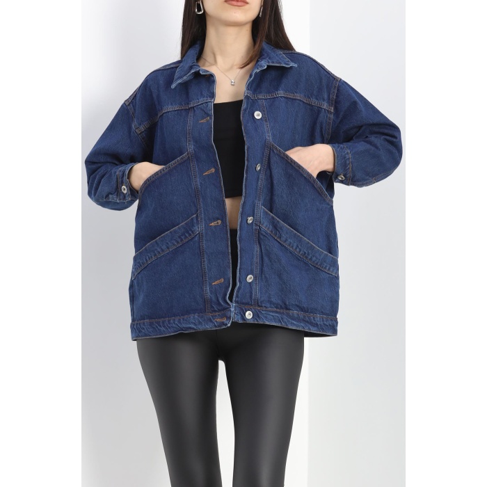 Oversize Kot Ceket Mavi1