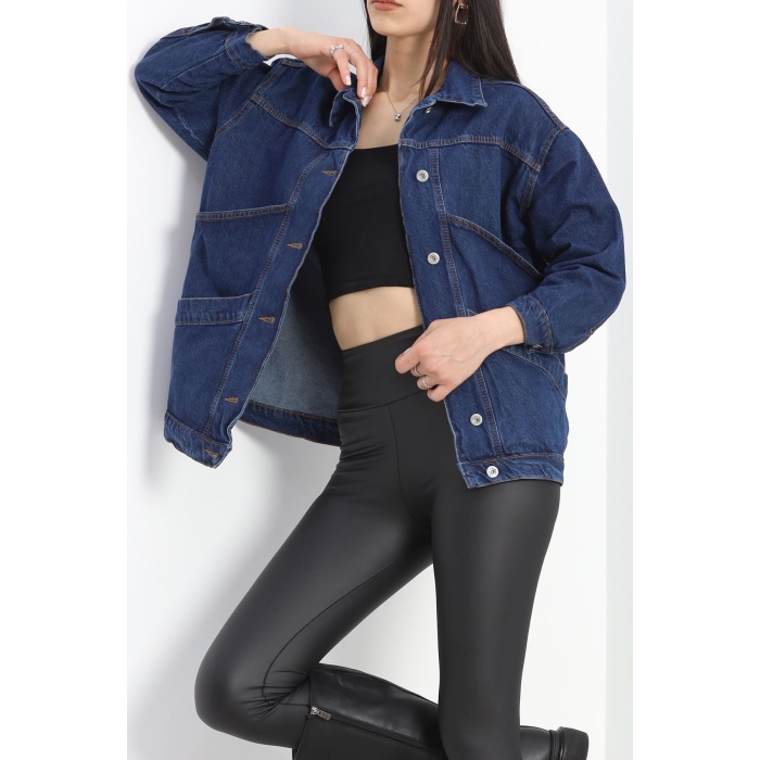 Oversize Kot Ceket Mavi1