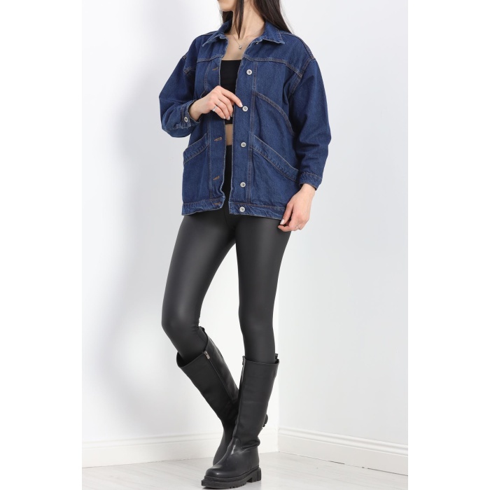 Oversize Kot Ceket Mavi1