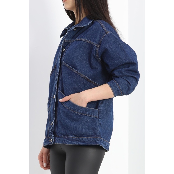 Oversize Kot Ceket Mavi1