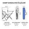 Katlanır Kamp Piknik Sandalyesi - Bardaklıklı - (DY.001) - Lacivert - Taşıma Çantalı