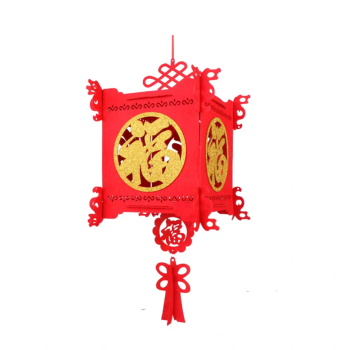 Şans Temalı Kare Keçe Fener Süsü