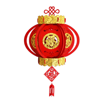 Şans Temalı Yuvarlak Keçe Fener Süsü