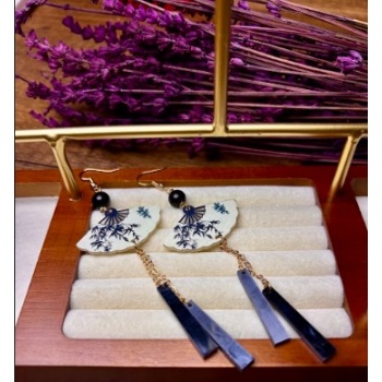 Çin Yelpazesi Temalı Küpe