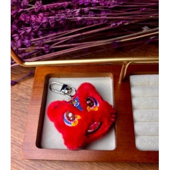 Çin Aslanı Temalı Peluş Anahtarlık