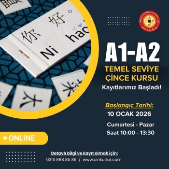 A1 ve A2 ONLINE TEMEL SEVİYE ÇİNCE HAFTASONU
