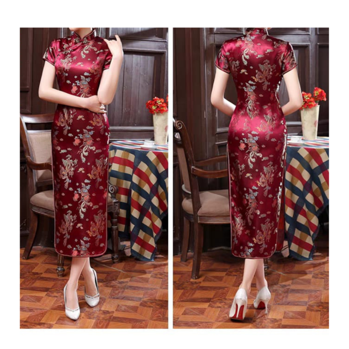 Geleneksel Çin Tarzı Kadın Elbisesi Qipao