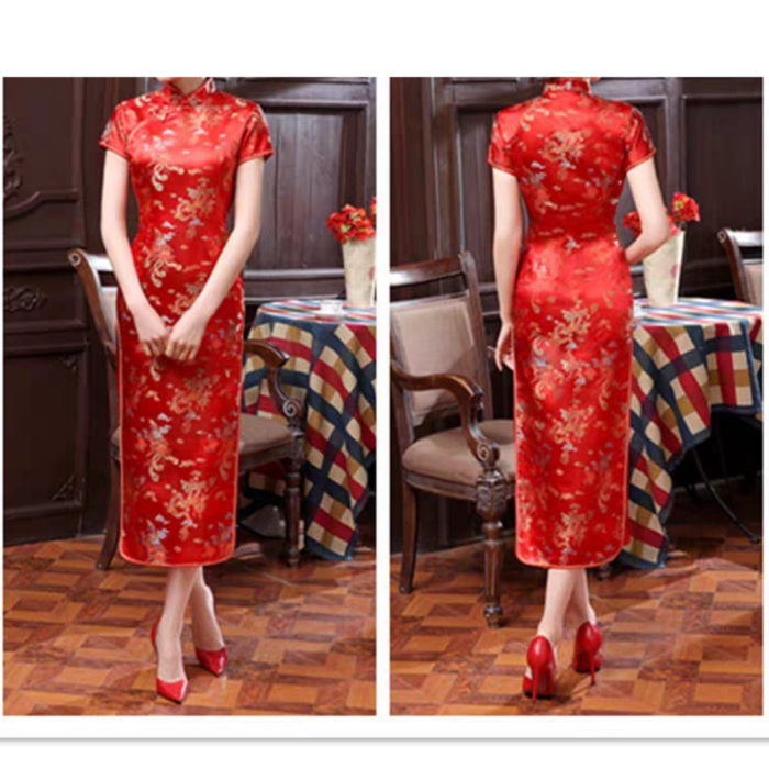 Geleneksel Çin Tarzı Kadın Elbisesi Qipao