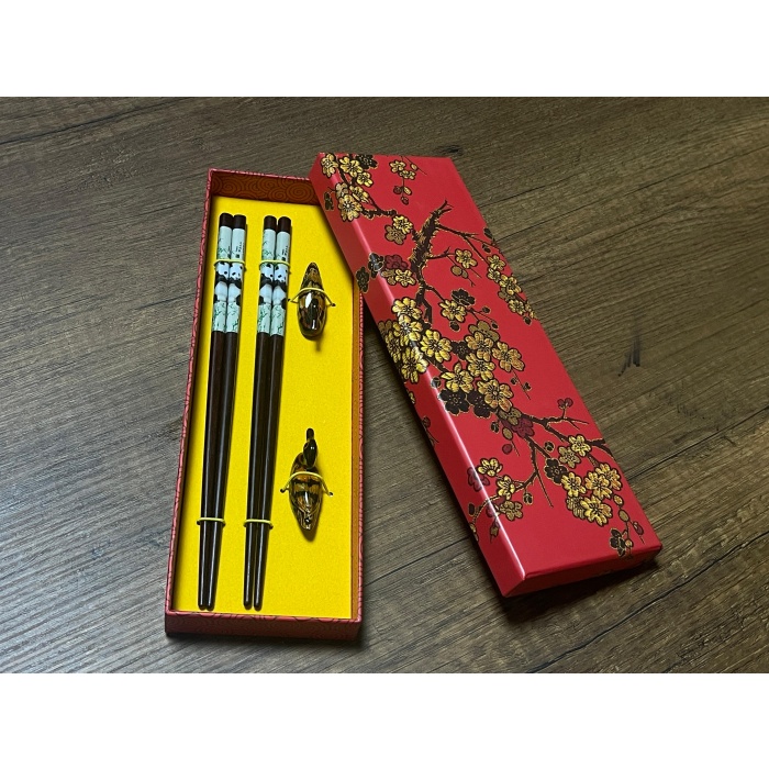 Desenli Özel Kutulu 2li Chopsticks Yemek Çubuğu