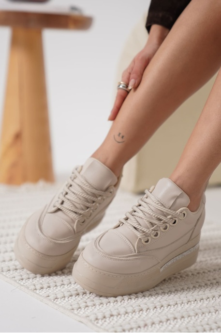 Alice Kadın Bej Gizli Topuklu Sneaker