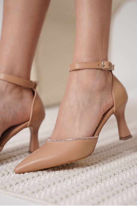 Darla Taşlı Kadın Nude Topuklu Ayakkabı