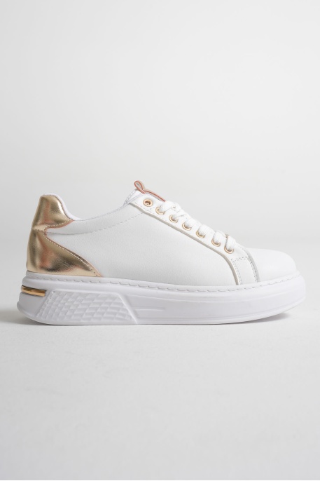 Vega Altın Detaylı Beyaz Kadın Spor Ayakkabı