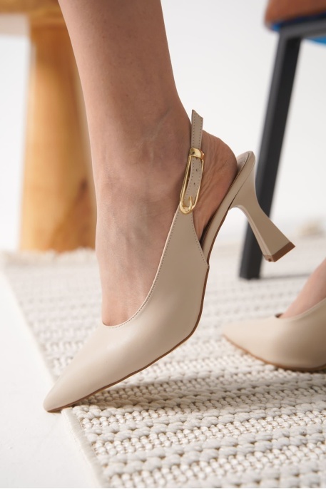 Ophelia Kadın Mat Bej Topuklu Ayakkabı