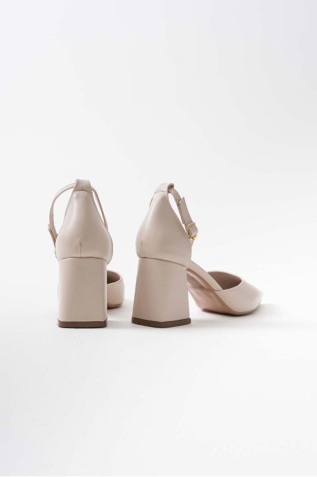 Doren Bej Cilt Kadın Topuklu Ayakkabı