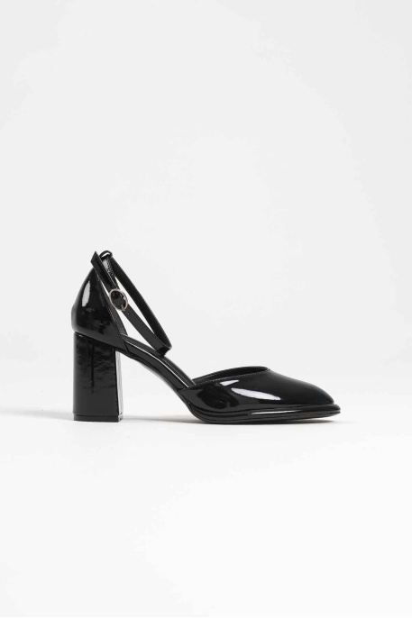 Theresa Siyah Rugan Kadın Topuklu Ayakkabı