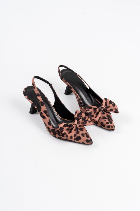 Serra Koyu Leopar Kadın Topuklu Ayakkabı