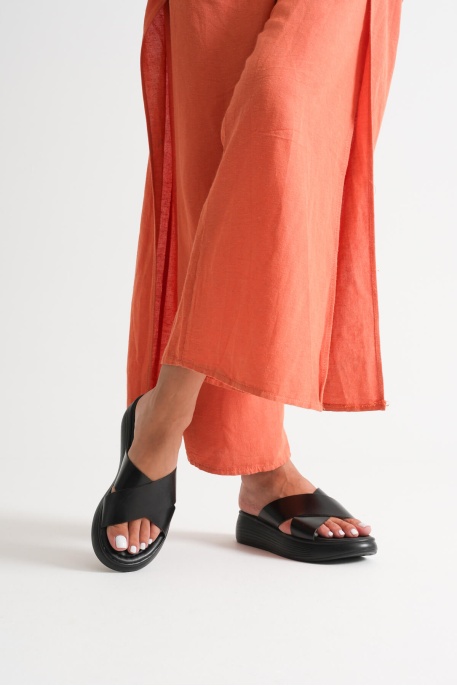 Fayn Siyah Hakiki Deri Terlik