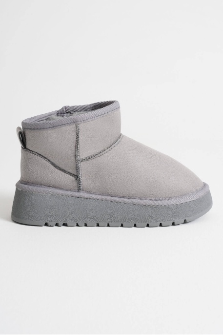 Alina Kadın Gri Kışlık Kürklü Bot