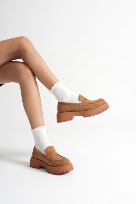 Noir Kadın Günlük Taba Süet Ayakkabı