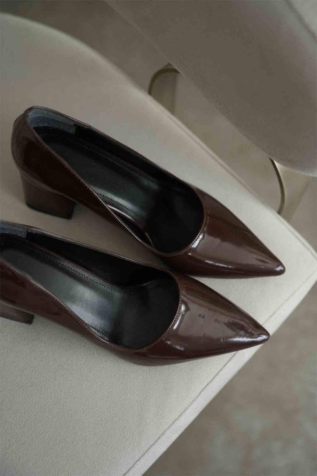 Valeria Acı Kahve Rugan Kadın Topuklu Ayakkabı