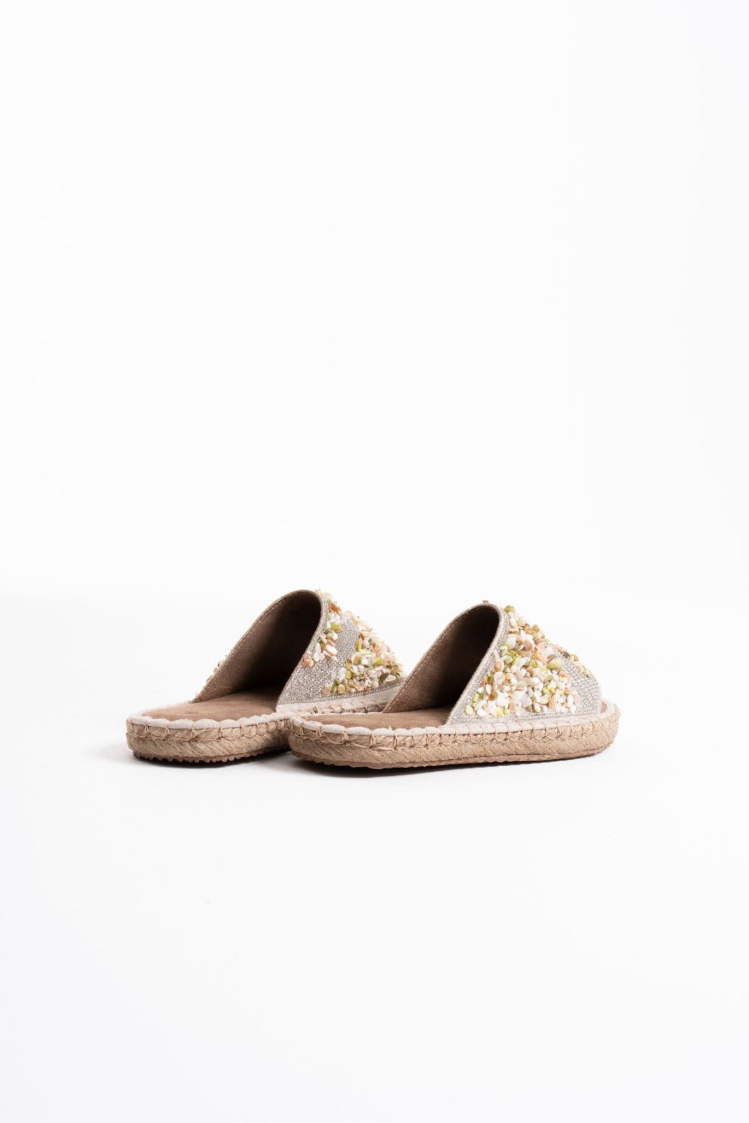 Dennis Kadın Bej Taş İşlemeli Terlik