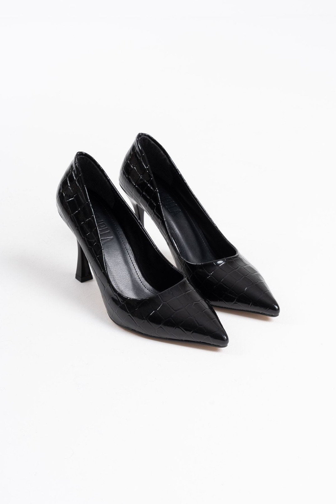 Harper Kadın Siyah Kroko Rugan Stiletto