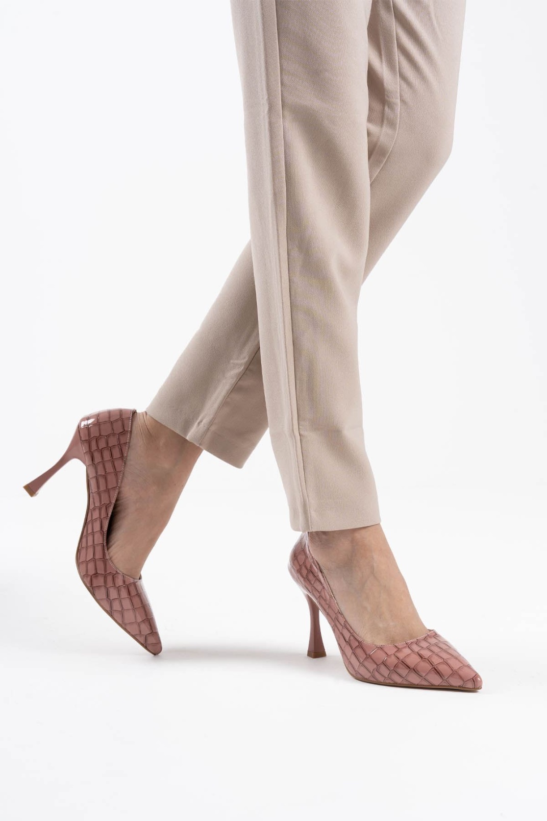 Harper Kadın Somon Kroko Rugan Stiletto