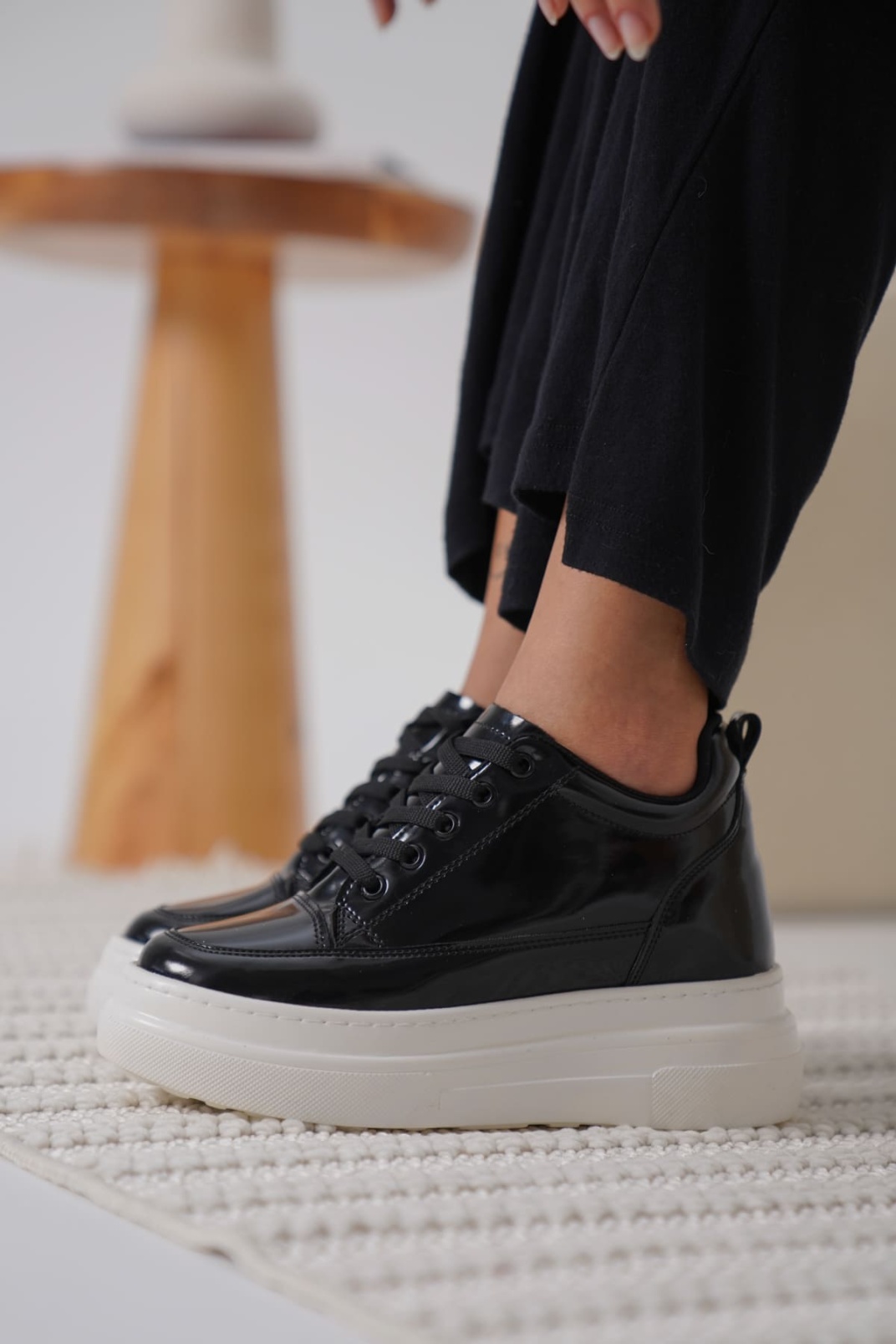 Lauren Kadın Gizli Topuk Siyah Spor Ayakkabı