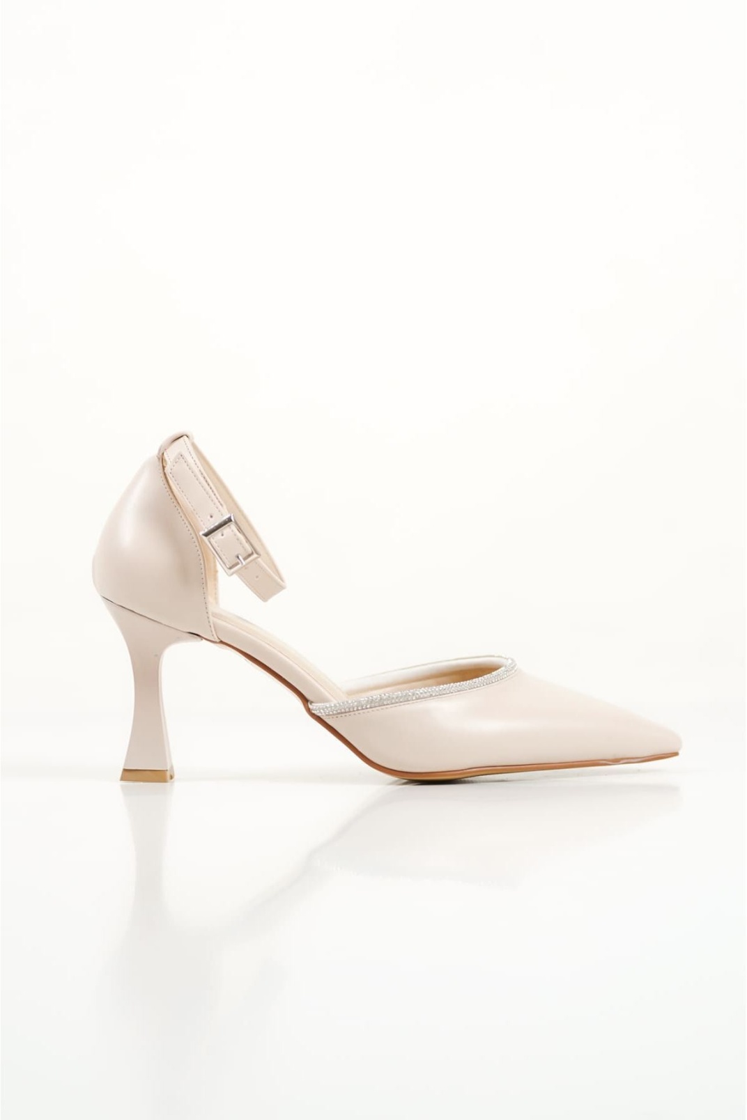 Darla Taşlı Kadın Bej Topuklu Ayakkabı