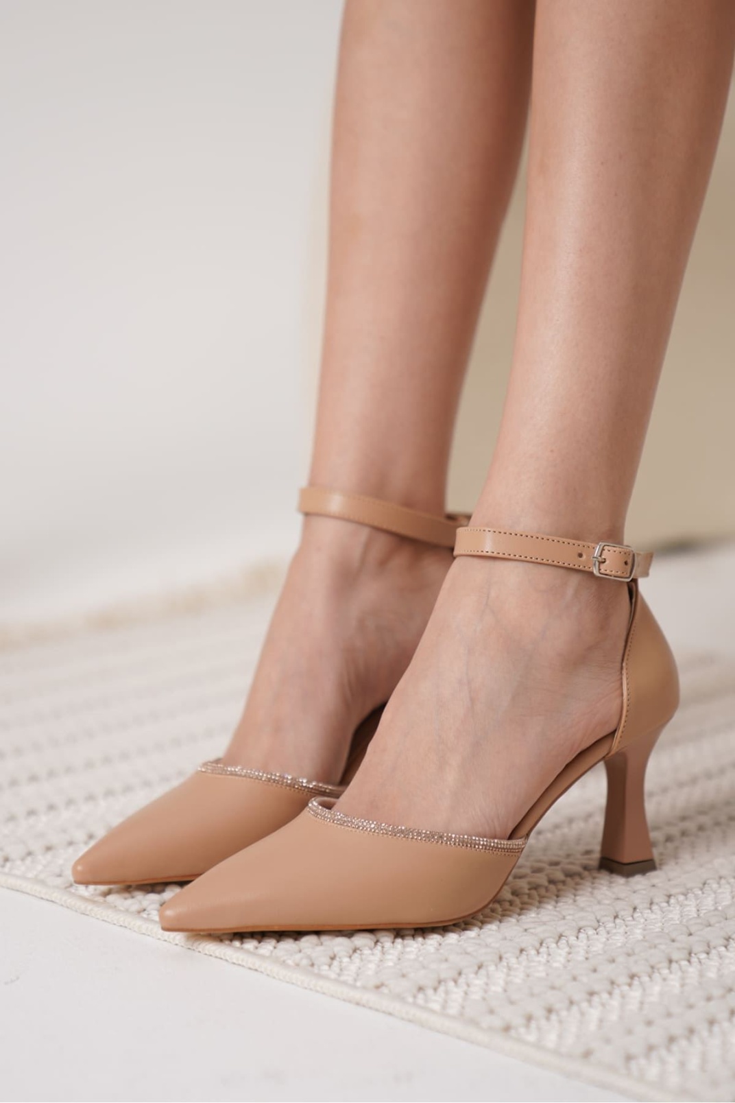 Darla Taşlı Kadın Nude Topuklu Ayakkabı