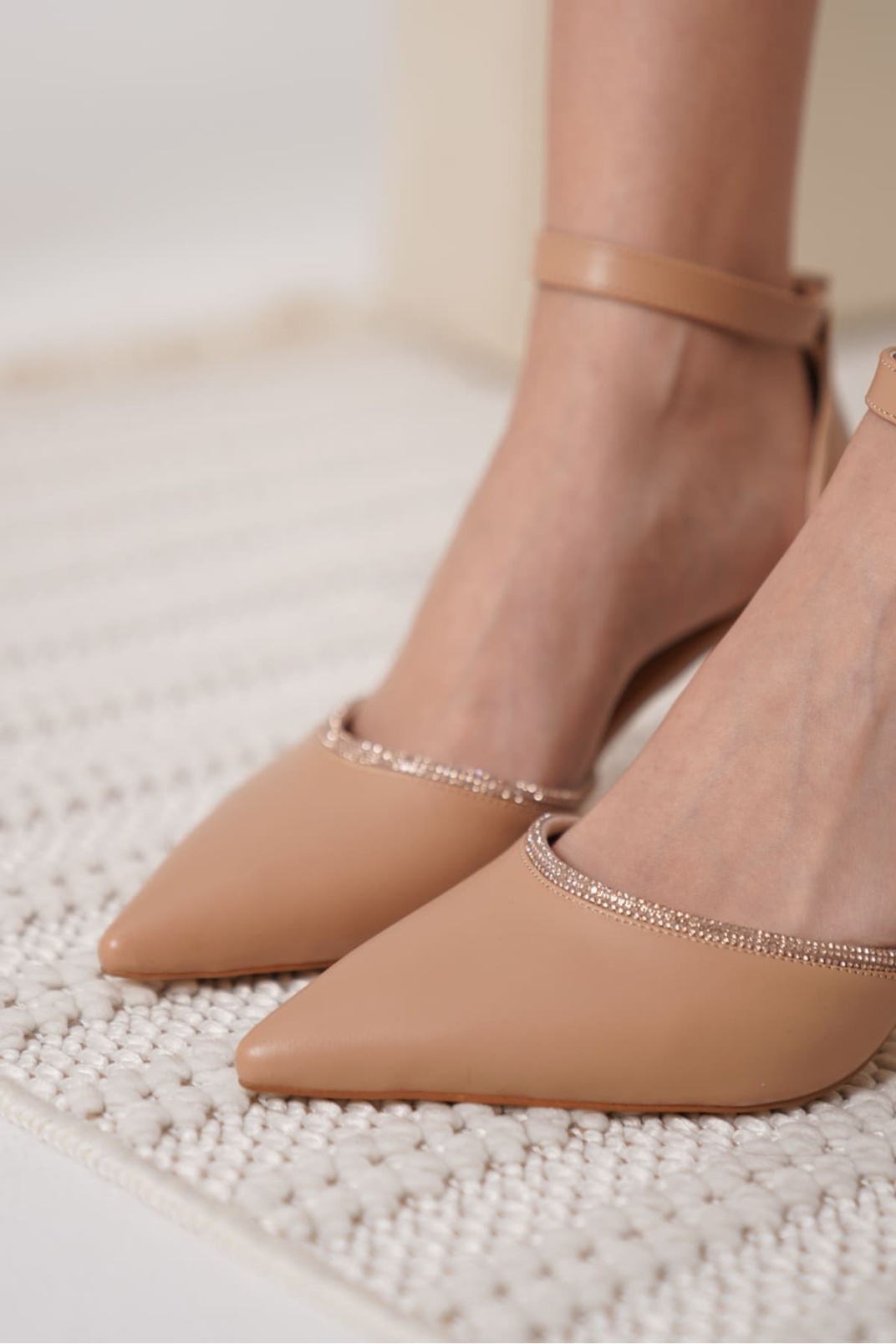 Darla Taşlı Kadın Nude Topuklu Ayakkabı