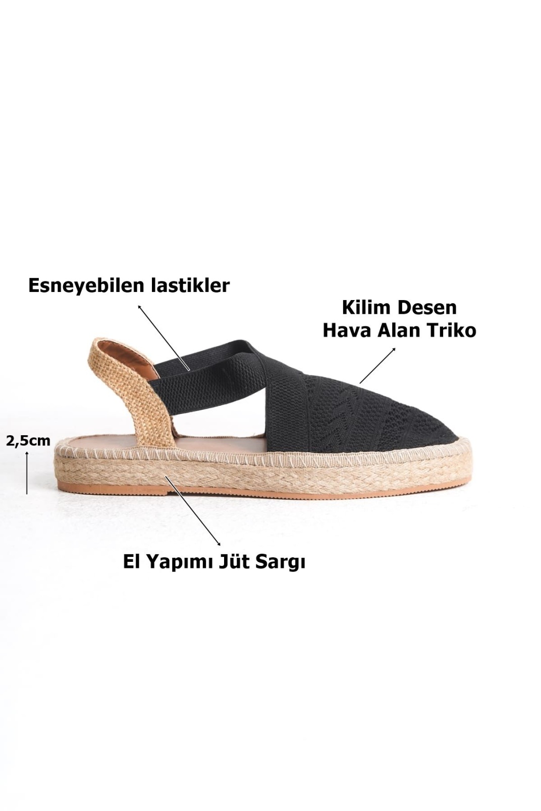 Rosa Kadın Siyah Espadril Ayakkabı